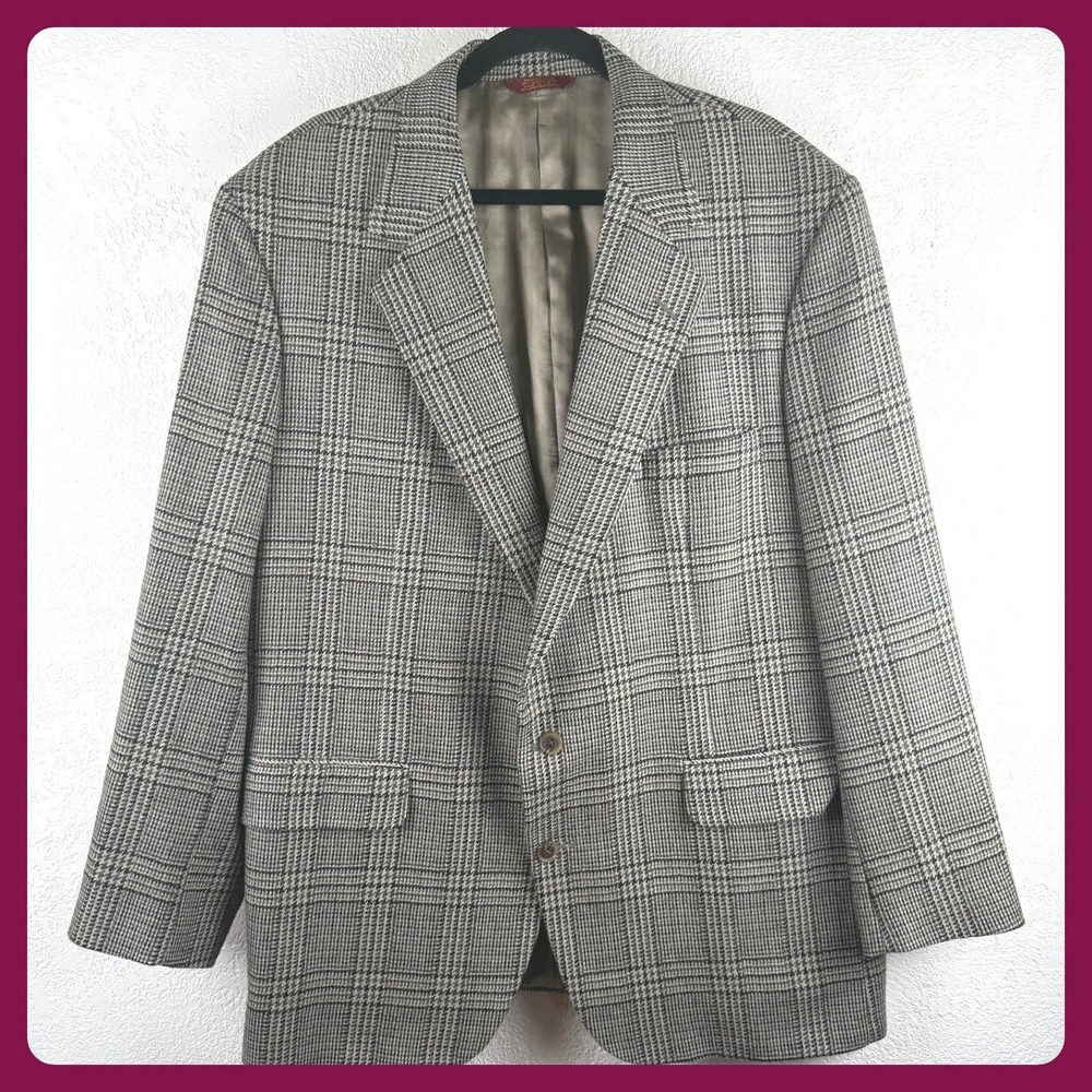 Vintage Eclectic Grandpa Corbin Harolds Glen Plaid Sport Coat Blazer Made in USA